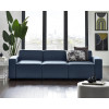 Lago Combination Blue Linen with  a Black Leg Finish Single Seat Section (D70 x W93 x H73)