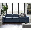 Lago Combination Blue Linen with  a Black Leg Finish Corner Unit (D93 x W93 x H73)