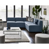 Lago Combination Blue Linen with  a Black Leg Finish Corner Unit (D93 x W93 x H73)