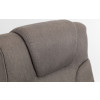 Malmo Grey Linen Fabric with a Black Base Swivel Recliner Stool and Chair  (D82 x W83 x H105)