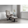 Malmo Grey Linen Fabric with a Black Base Swivel Recliner Stool and Chair  (D82 x W83 x H105)