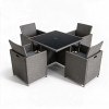 Malaga Brown Rattan 4 Seater Cube Set