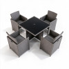 Malaga Brown Rattan 4 Seater Cube Set