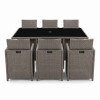 Malaga Brown Rattan 6 Seater Cube Set