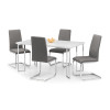 Manhattan White High Gloss and Chrome Finish Rectangular Dining Table (D90 x W150 x H76)