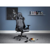 Meteor Black and Grey Faux Leather Gaming Chair (D55 x W68 x H38)