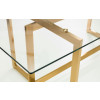 Minori Glass with Brushed Gold Finish Dining Table (D100 x W200 x H76)