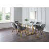 Minori Glass with Brushed Gold Finish Dining Table (D100 x W200 x H76)