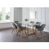 Minori Glass with Brushed Gold Finish Dining Table (D100 x W200 x H76cm)