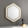 Melody Gold Finish Hexagon Wall Mirror (D2 x W80 x H80)