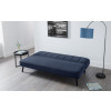 Miro Blue Linen with a Black Leg Finish Curved Back Sofa Bed  (D113 x W195 x H20)