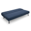 Miro Blue Linen with a Black Leg Finish Curved Back Sofa Bed  (D113 x W195 x H20)