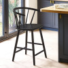 Modena Black Ash Solid Wood Bar Stool (H112 x W49 x D53cm)