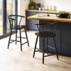 Modena Black Ash Solid Wood Bar Stool (H112 x W49 x D53cm)