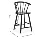 Modena Black Ash Solid Wood Bar Stool (H112 x W49 x D53cm)