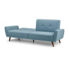Monza Blue Linen Sofa Bed (D87-112 x W221 x H44-87cm)
