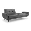 Monza Dark Grey Velvet Sofa Bed (D87-112 x W221 x H44-87cm)