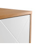 Moritz White and Oak Veneer with Brass Handles 4 Door Cabinet (D40 x W118 x H135)