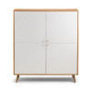 Moritz White and Oak Veneer with Brass Handles 4 Door Cabinet (D40 x W118 x H135)