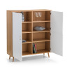 Moritz White and Oak Veneer with Brass Handles 4 Door Cabinet (D40 x W118 x H135)