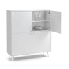 Moritz Satin White with Brass Handles 4 Door Cabinet (D40 x W118 x H135)