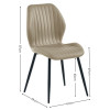Set of 4 Morris Taupe Faux Leather Dining Chair  (H87 x W47 x D59cm)