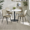 Set of 4 Morris Taupe Faux Leather Dining Chair  (H87 x W47 x D59cm)