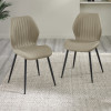 Set of 4 Morris Taupe Faux Leather Dining Chair  (H87 x W47 x D59cm)