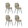 Set of 4 Morris Taupe Faux Leather Dining Chair  (H87 x W47 x D59cm)