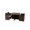 Nevada Rattan 4 Seater Cube Set - Brown