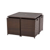 Nevada Rattan 4 Seater Cube Set - Brown