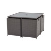 Nevada Rattan 4 Seater Cube Set - Grey