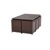 Nevada Rattan 6 Seater Cube Set - Brown