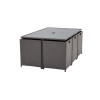 Nevada Rattan 6 Seater Cube Set - Grey
