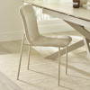 Set of 4 Nora Cream Chenille Upholstered Dining Chair  (H85 x W44 x D59cm)