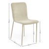 Set of 4 Nora Cream Chenille Upholstered Dining Chair  (H85 x W44 x D59cm)