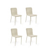 Set of 4 Nora Cream Chenille Upholstered Dining Chair  (H85 x W44 x D59cm)