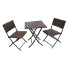 Nevada Rattan Folding 2 Seater Bistro Set - Brown