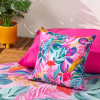 Furn Psychedelic Jungle Polyester Filled Outdoor Cushion 43 x 43cm - Hot Pink