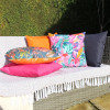 Furn Psychedelic Jungle Polyester Filled Outdoor Cushion 43 x 43cm - Hot Pink