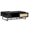 Padstow Black Rattan Coffee Table with 2 Drawers  (D70 x W120 x H42)