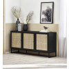 Padstow Black Rattan 3 Door Sideboard (D40 x W160 x H75)