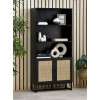 Padstow Black Rattan Tall Bookcase (D30 x W80 x H168)