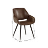 Set of 2 Parker Brown Faux Leather Upholstered Dining Chairs (H84 x W55 x D58cm)