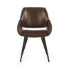 Set of 2 Parker Brown Faux Leather Upholstered Dining Chairs (H84 x W55 x D58cm)