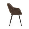 Set of 2 Parker Brown Faux Leather Upholstered Dining Chairs (H84 x W55 x D58cm)
