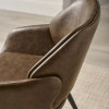 Set of 2 Parker Brown Faux Leather Upholstered Dining Chairs (H84 x W55 x D58cm)