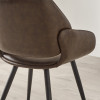 Set of 2 Parker Brown Faux Leather Upholstered Dining Chairs (H84 x W55 x D58cm)