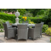 Paris Grey Rattan 6 Seater Round Carver Set