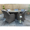 Paris Grey Rattan 6 Seater Round Set 